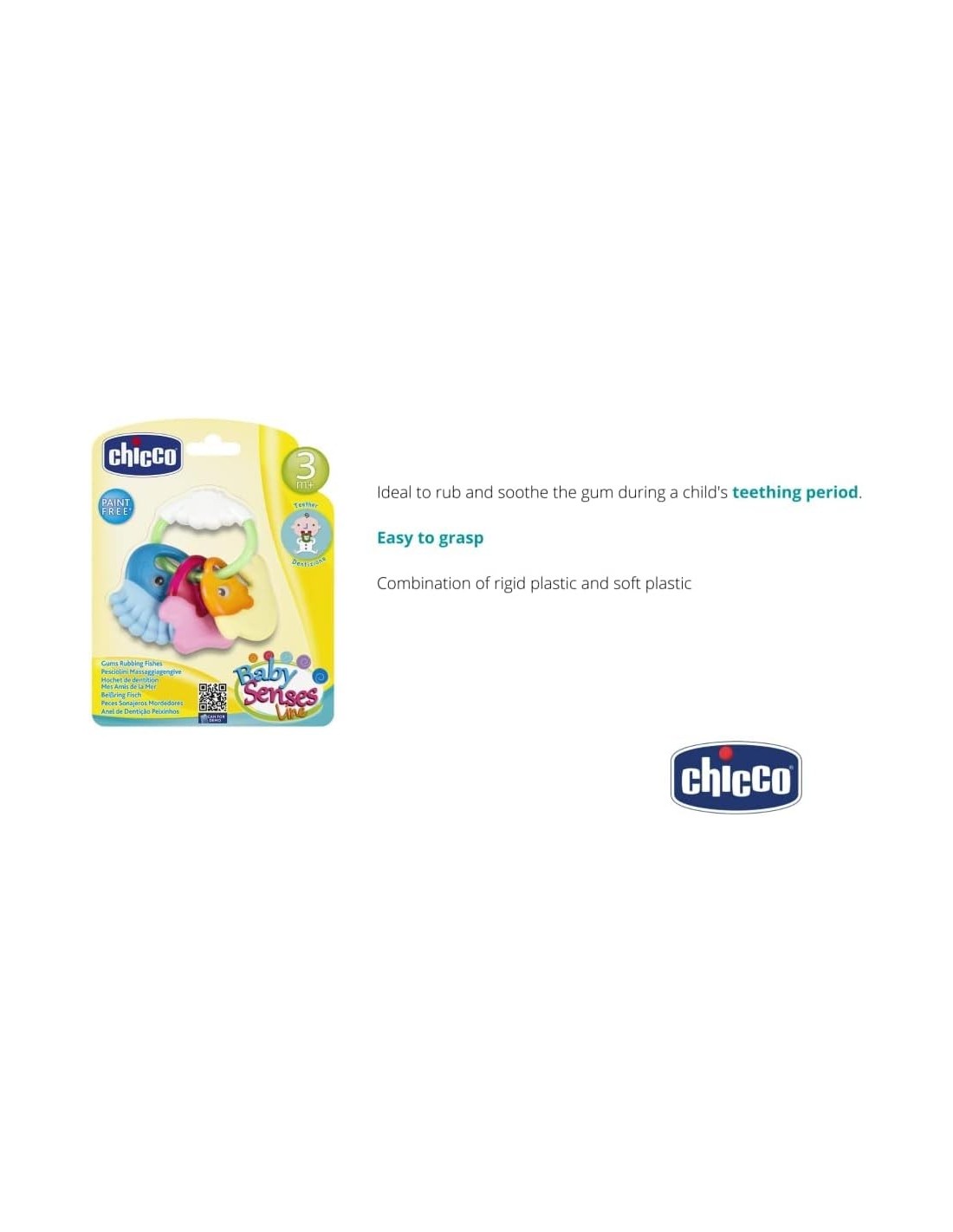 Chicco Baby Senses Sea Creatures Teether | Massaggiagengive e Sonaglio Multicolour | Sicuro e Facile da Impugnare | shop in casa
