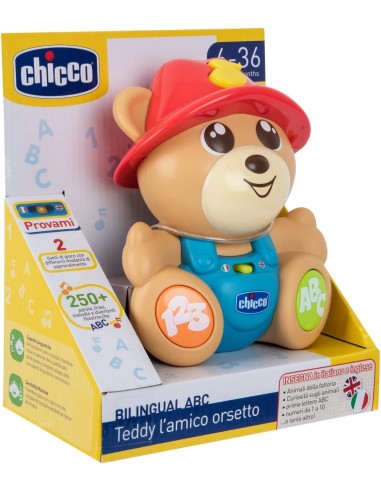 Chicco Teddy l’Amico Orsetto | Gioco Interattivo Bilingue | Educativo per Numeri e Animali | Giochi per Bambini 6 Mesi-3 Anni