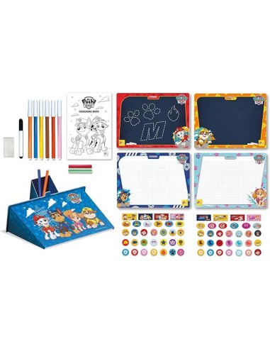 Paw Patrol Backpack Creative Kit - Kit Creativo per Disegnare con Leggio, Lavagnette, Pennarelli e Stickers | Shop in Casa