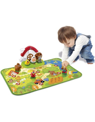 Chicco Playset Farm Animals 2 in 1 | Tappetino da Gioco Interattivo e Centro Attività Educativo | shop in casa
