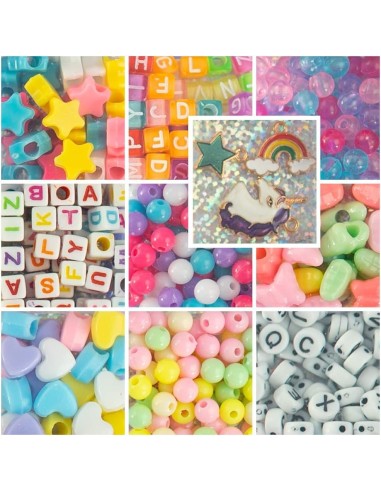 Perline ABC 500 Unicorn Kit Creativo con 500 Perline e 10 Metri di Corda Elastico | Braccialetti Unicorno | Nice Group | shop in
