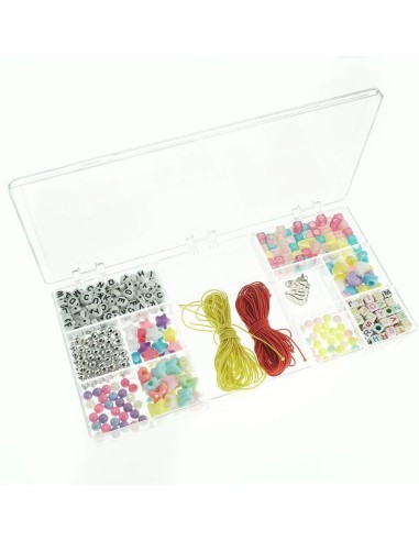 Perline ABC 500 Unicorn Kit Creativo con 500 Perline e 10 Metri di Corda Elastico | Braccialetti Unicorno | Nice Group | shop in