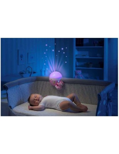Chicco Next2Stars Luce Notturna | Proiettore di Stelle e Musica per Neonati | Sensore Sonoro e 3 Effetti Luminosi