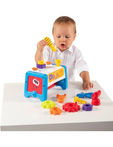 Chicco Cassetta degli Attrezzi 2 in 1 | Banco da Lavoro e Gioco STEM per Bambini 1-3 Anni | 15 Pezzi