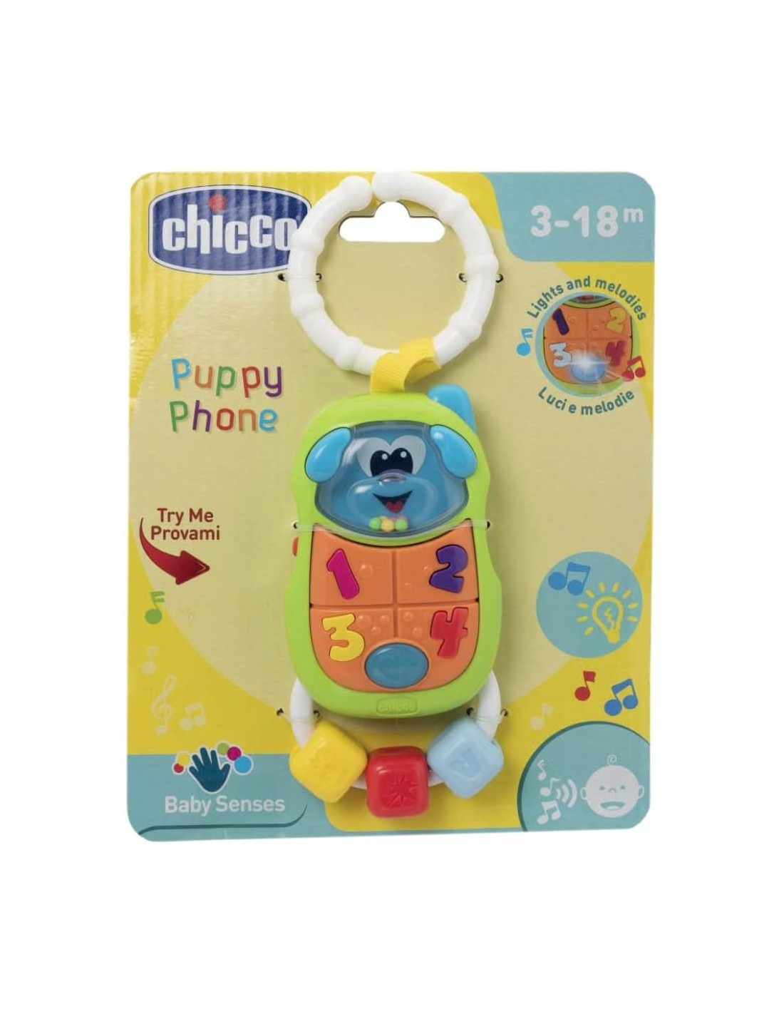 Chicco Trillino Telefono Del Cucciolo | Sonaglio Elettronico con Luci e Suoni per Bambini 3-18 Mesi