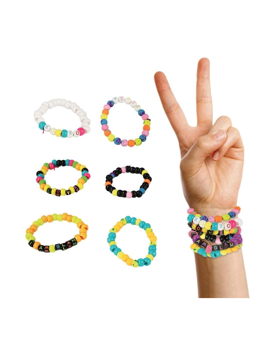 Perline ABC 500 Fluo - Kit Braccialetti per Bambini | Shop in Casa