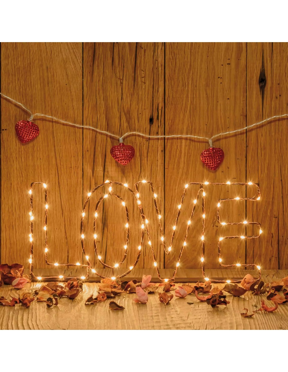LUCI DI NATALE: vendita online Scritta LOVE Luminosa a LED Bianco Caldo - Decorazione Romantica in offerta