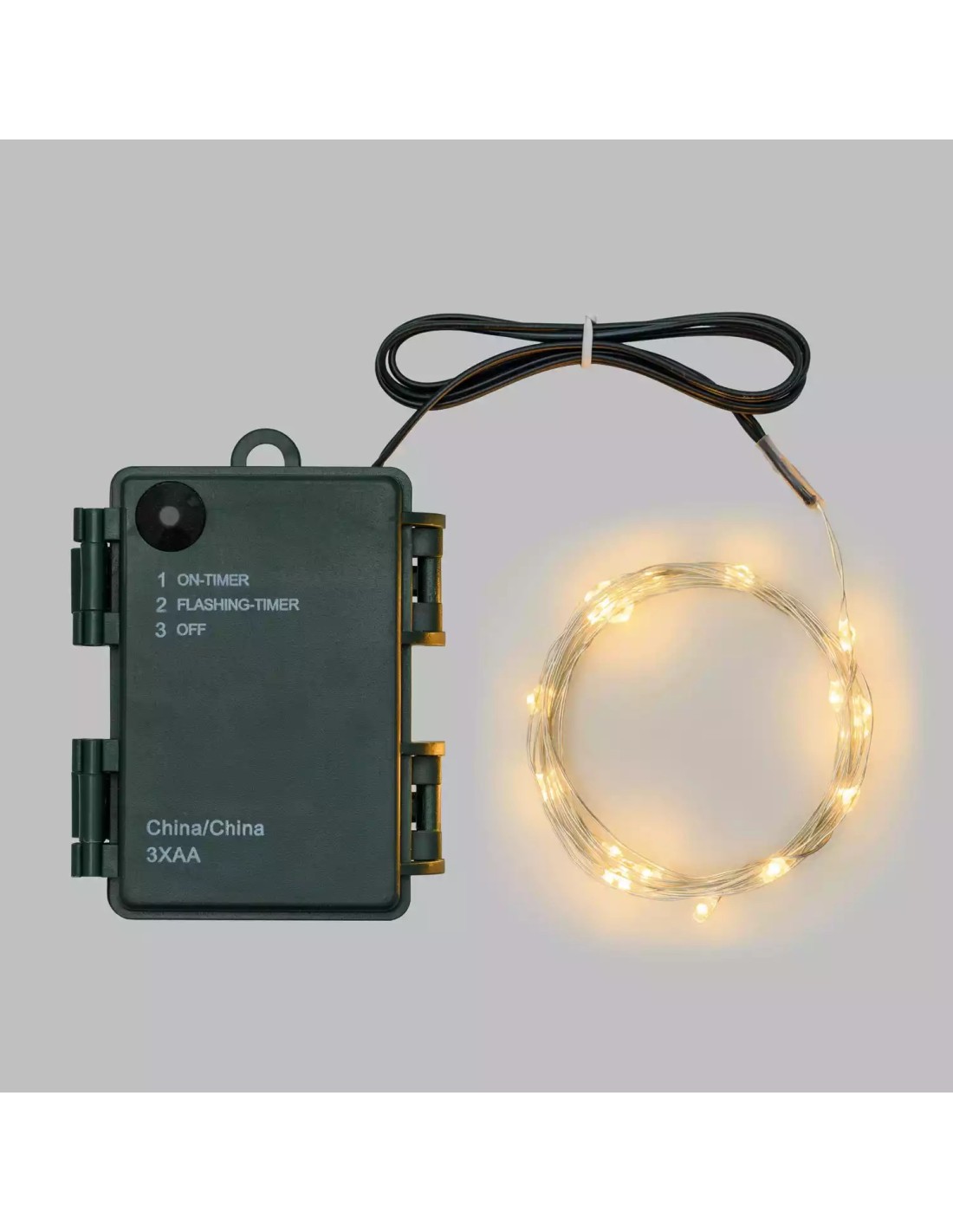 LUCI DI NATALE: vendita online Luci di Natale Catena Luminosa da 8mt con 80 MicroLED Bianco Caldo - 8 Effetti Luce - Batterie...