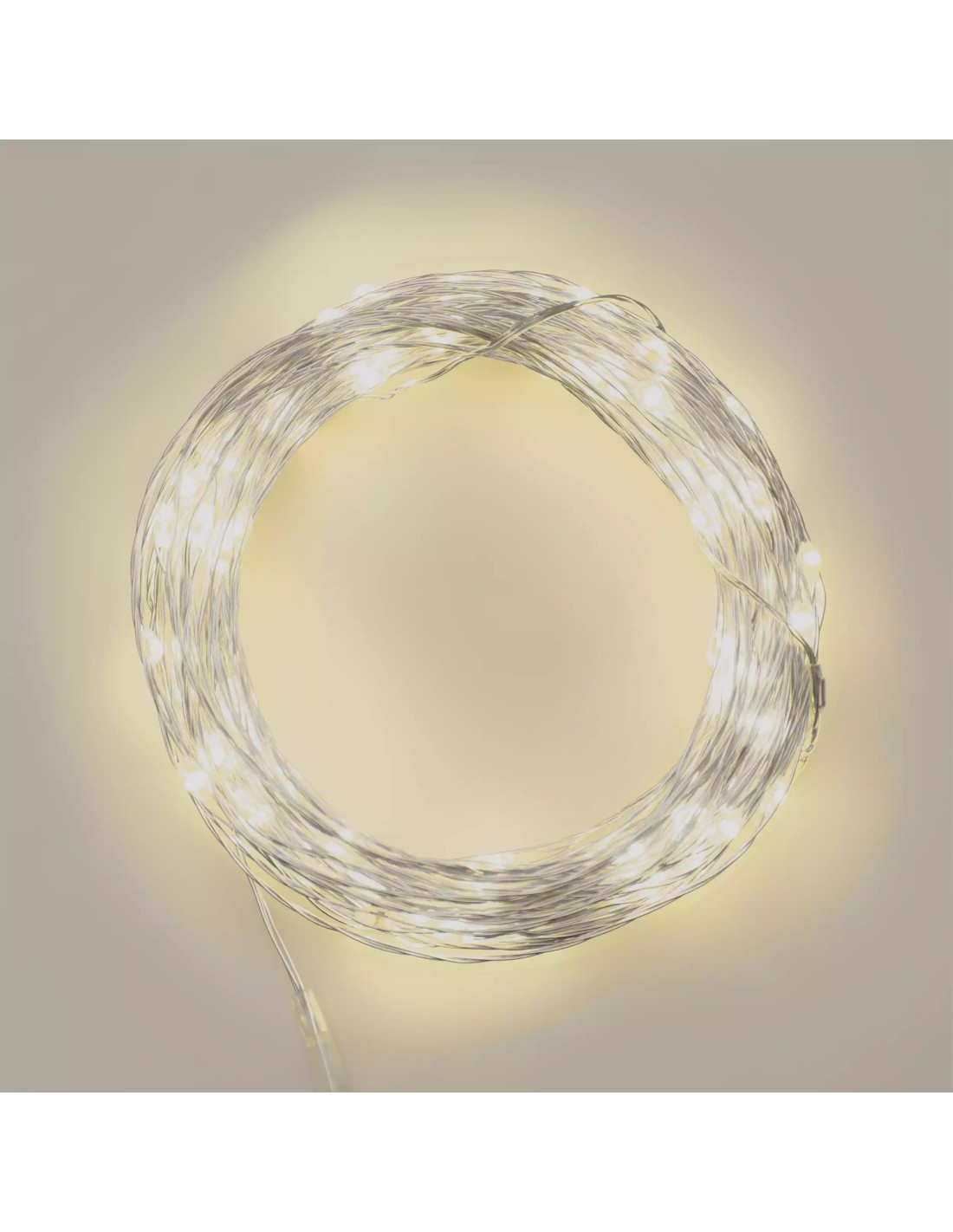 LUCI DI NATALE: vendita online Luci di Natale Catena Luminosa da 8mt con 80 MicroLED Bianco Caldo - 8 Effetti Luce - Batterie...