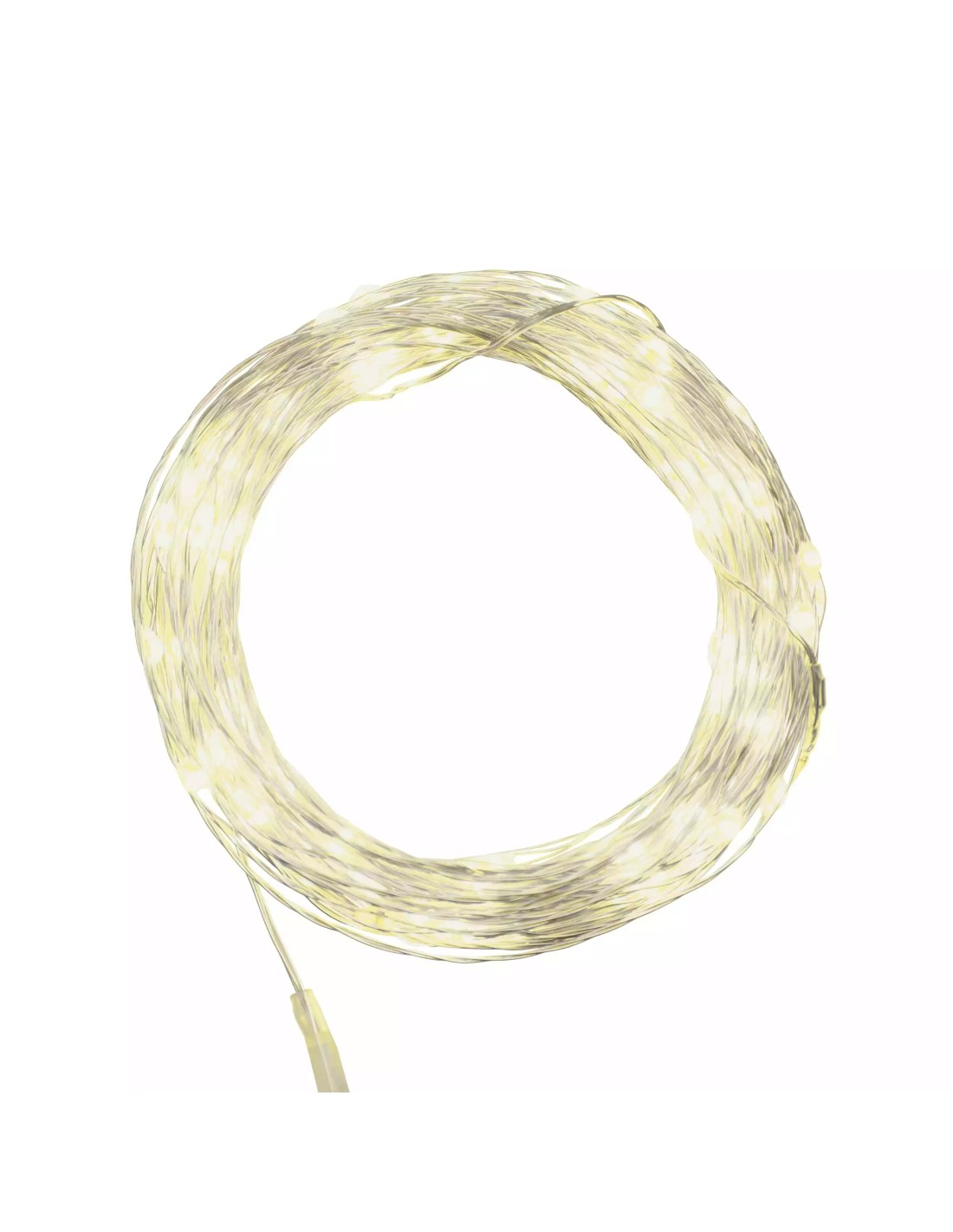 LUCI DI NATALE: vendita online Luci di Natale Catena Luminosa da 8mt con 80 MicroLED Bianco Caldo - 8 Effetti Luce - Batterie...