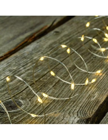 LUCI DI NATALE: vendita online Luci di Natale Catena Luminosa da 8mt con 80 MicroLED Bianco Caldo - 8 Effetti Luce - Batterie...
