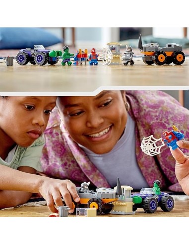GIOCATTOLO PUBBLICIZZATO: vendita online LEGO Marvel Spidey, Hulk e Rhino, Set Giocattolo con Monster Truck, 3 Minifigure, Gi...