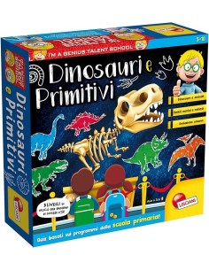 Piccolo Genio Talent School Dinosauri e Uomini Primitivi - Gioco Educativo con Quiz e 3 Livelli di Difficoltà | shop in casa