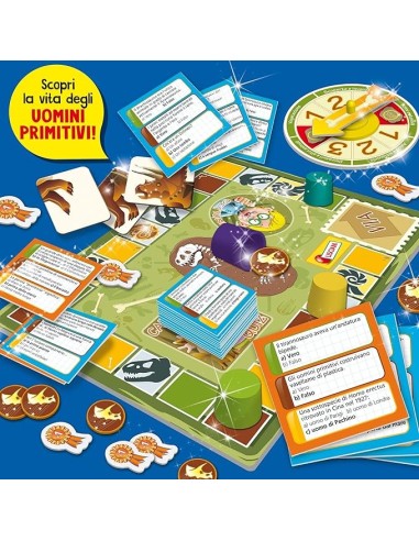 Piccolo Genio Talent School Dinosauri e Uomini Primitivi - Gioco Educativo con Quiz e 3 Livelli di Difficoltà | shop in casa