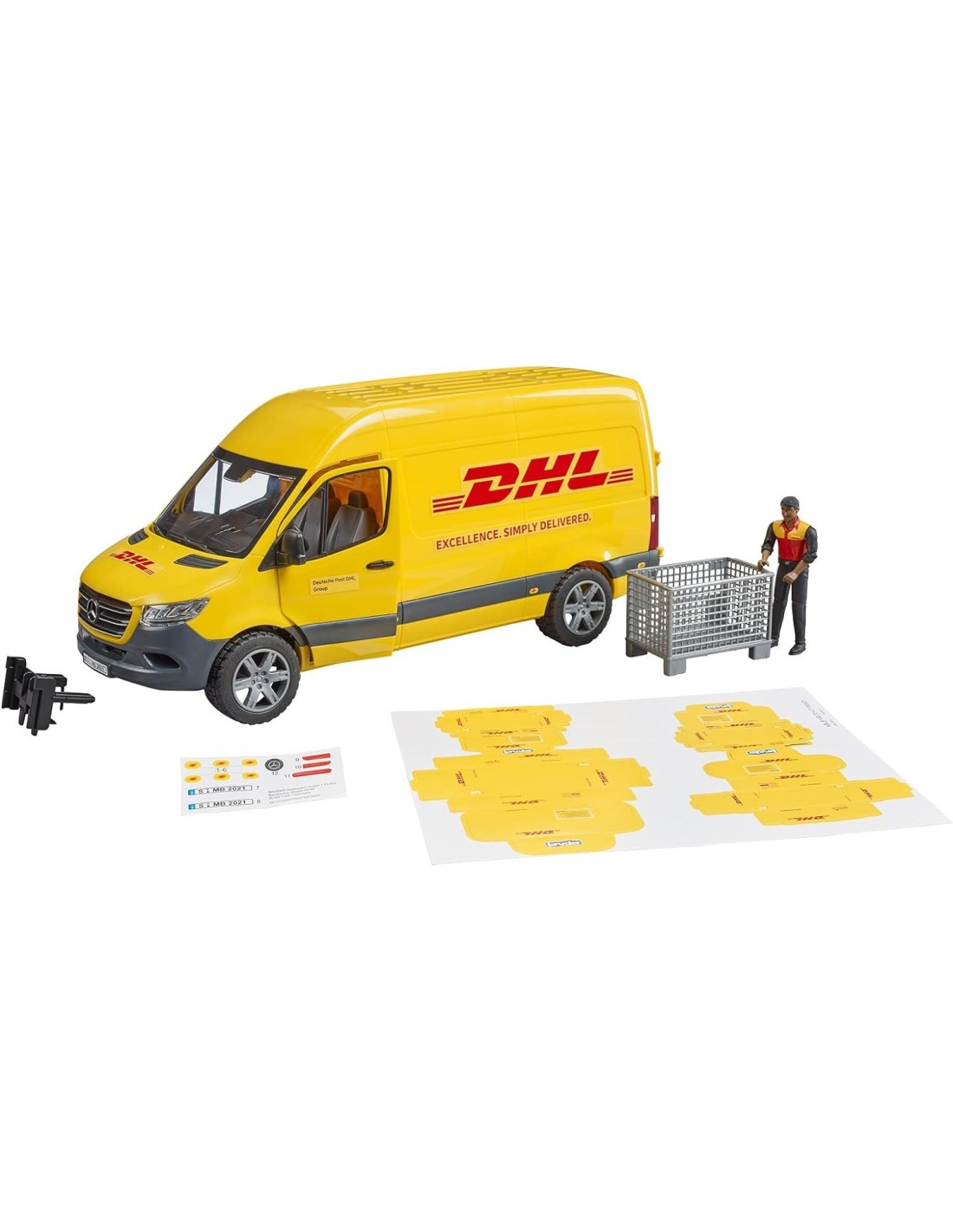 Camion DHL Sprinter con Personaggio, Mercedes Benz Sprinter Bruder, Porte Apribili | shop in casa