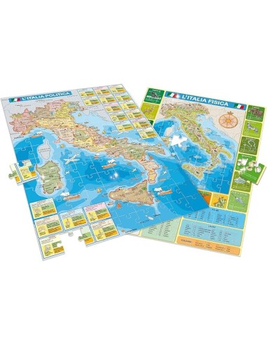 Piccolo Genio Geopuzzle La Mia Bella Italia, Puzzle in Cartone Resistente, Cartina Fisica e Politica | shop in casa