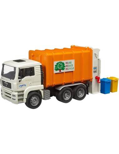 Camion MAN TGA dei Rifiuti con Caricatore Posteriore Bruder, Veicolo da Gioco Scala 1:16 | shop in casa