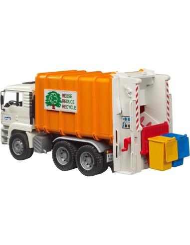 Camion MAN TGA dei Rifiuti con Caricatore Posteriore Bruder, Veicolo da Gioco Scala 1:16 | shop in casa