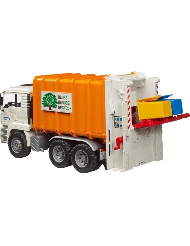 Camion MAN TGA dei Rifiuti con Caricatore Posteriore Bruder, Veicolo da Gioco Scala 1:16 | shop in casa