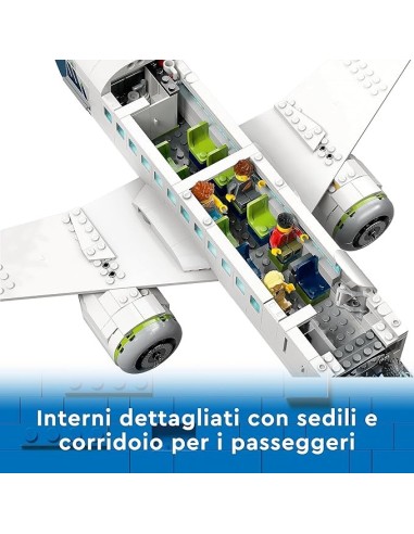GIOCATTOLO PUBBLICIZZATO: vendita online LEGO City Aereo Passeggeri, Aeroplano Giocattolo, Veicoli dell'Aeroporto, 9 Minifigu...