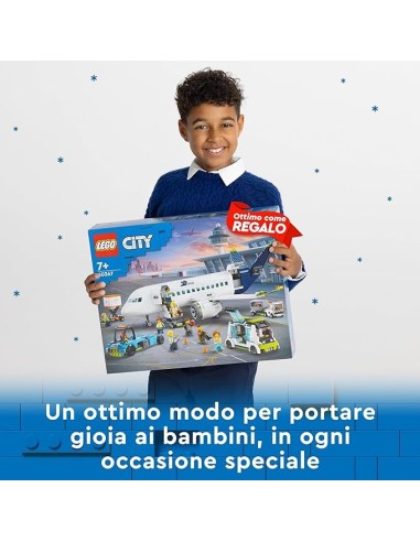 GIOCATTOLO PUBBLICIZZATO: vendita online LEGO City Aereo Passeggeri, Aeroplano Giocattolo, Veicoli dell'Aeroporto, 9 Minifigu...