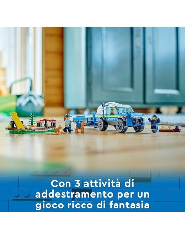GIOCATTOLO PUBBLICIZZATO: vendita online LEGO 60369 City Addestramento Cinofilo Mobile, SUV Polizia giocattolo, percorso osta...