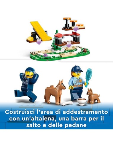 GIOCATTOLO PUBBLICIZZATO: vendita online LEGO 60369 City Addestramento Cinofilo Mobile, SUV Polizia giocattolo, percorso osta...