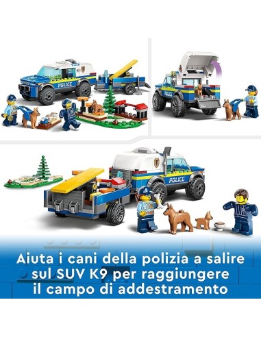 GIOCATTOLO PUBBLICIZZATO: vendita online LEGO 60369 City Addestramento Cinofilo Mobile, SUV Polizia giocattolo, percorso osta...