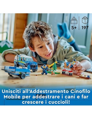 GIOCATTOLO PUBBLICIZZATO: vendita online LEGO 60369 City Addestramento Cinofilo Mobile, SUV Polizia giocattolo, percorso osta...