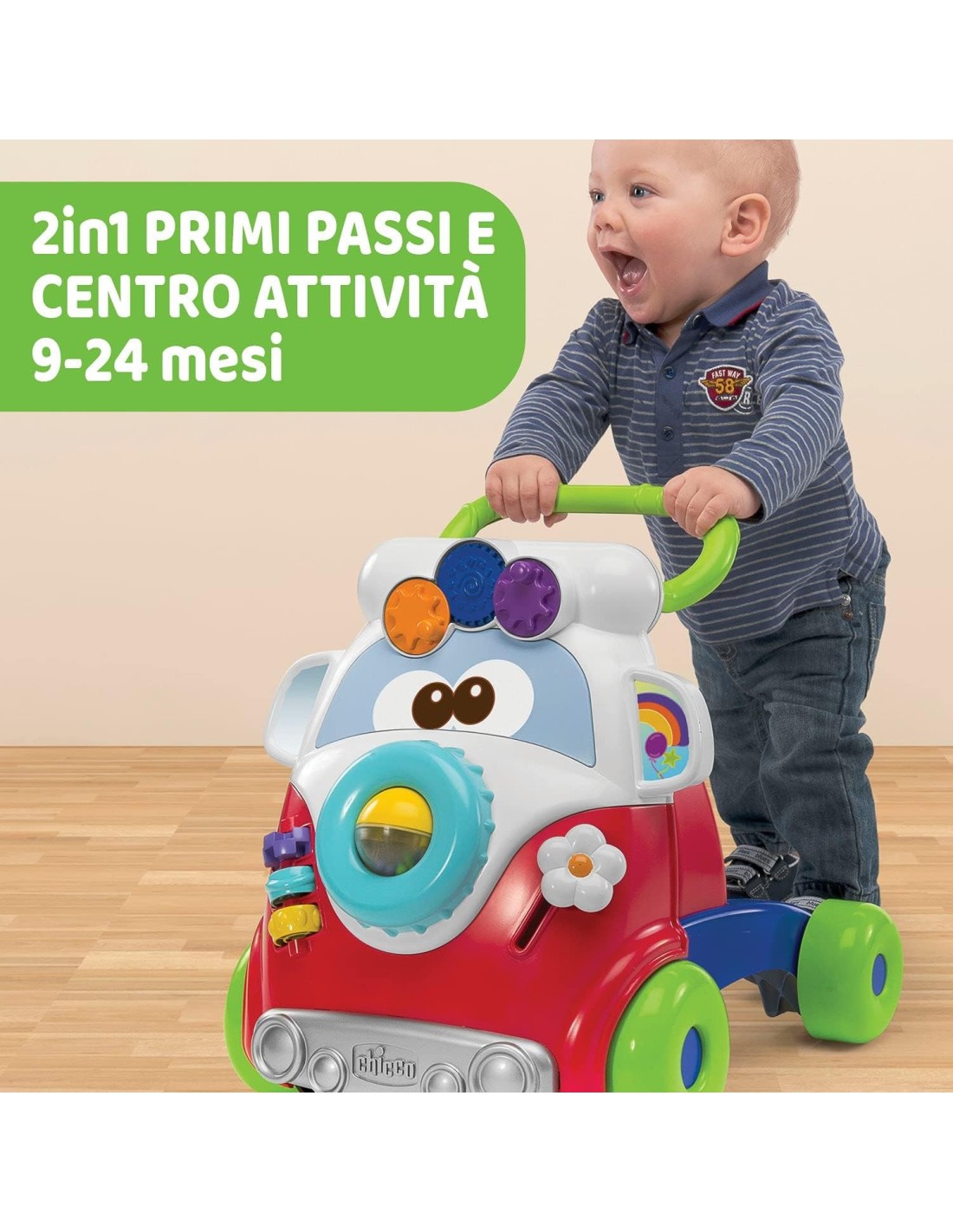 Chicco Happy Hippy 2in1 - Primi Passi e Centro Attività Manuali per Bambini