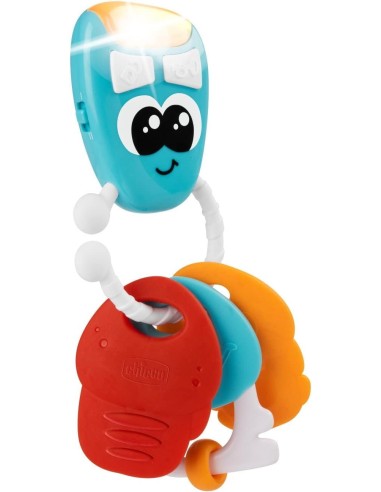 Chicco Chiavi Elettroniche Parlanti Bilingue - Gioco Interattivo con 3 Pendenti e Funzioni di Dentizione