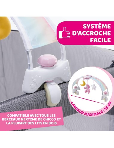 Chicco Rainbow Sky Arco Lettino 2in1 rosa  Luce Notturna e Musica Rilassante per Neonati