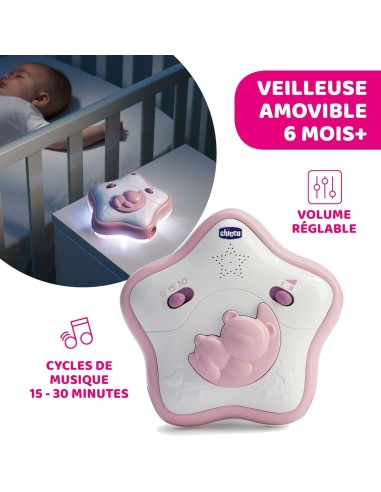 Chicco Rainbow Sky Arco Lettino 2in1 rosa  Luce Notturna e Musica Rilassante per Neonati