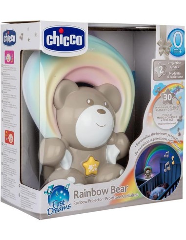 Chicco Rainbow Bear - Proiettore Musicale per Neonati con Luce e Proiezione Arcobaleno