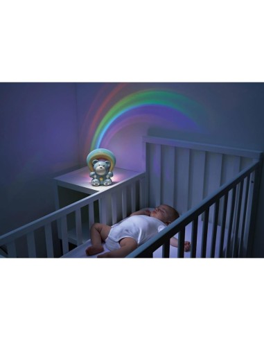 Chicco Rainbow Bear - Proiettore Musicale per Neonati con Luce e Proiezione Arcobaleno