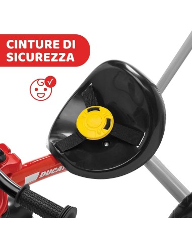 Chicco Triciclo U-GO Ducati - Due Modalità, Manico Regolabile, Cintura di Sicurezza