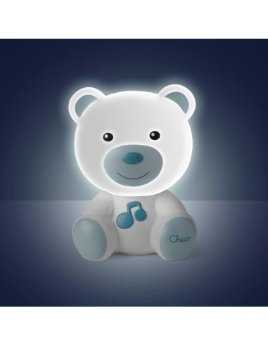 Chicco Luce Notte Orsetto - Lampada con Melodie Classiche e Luce Guida per Neonati