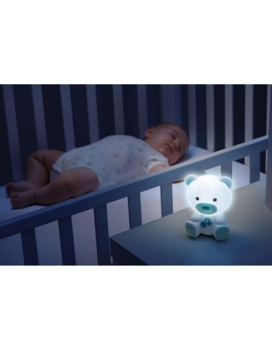 Chicco Luce Notte Orsetto - Lampada con Melodie Classiche e Luce Guida per Neonati