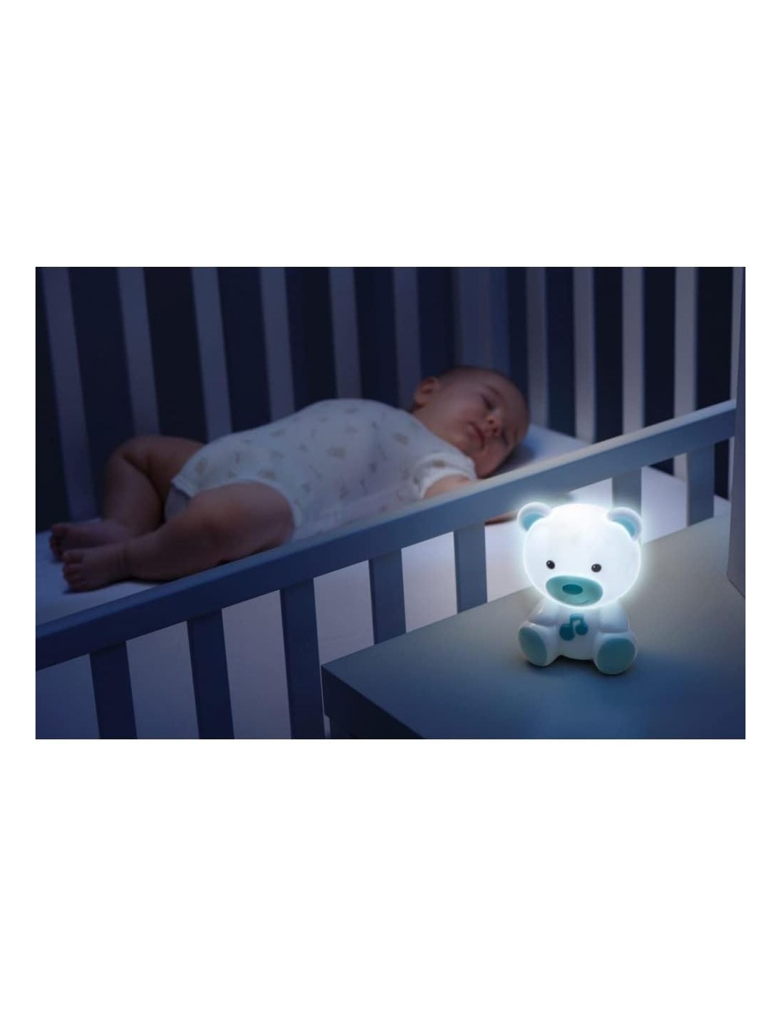 Chicco Luce Notte Orsetto - Lampada con Melodie Classiche e Luce Guida per Neonati