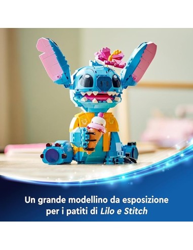 GIOCATTOLO PUBBLICIZZATO: vendita online LEGO Disney Stitch 43249, Personaggio da Costruire, Parti Mobili, Camicia, Cono Gela...