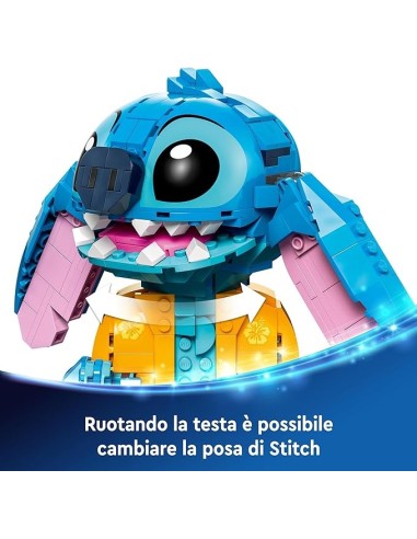 GIOCATTOLO PUBBLICIZZATO: vendita online LEGO Disney Stitch 43249, Personaggio da Costruire, Parti Mobili, Camicia, Cono Gela...