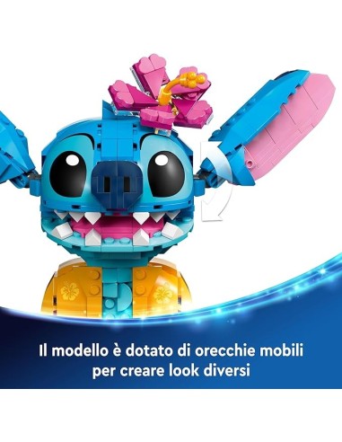 GIOCATTOLO PUBBLICIZZATO: vendita online LEGO Disney Stitch 43249, Personaggio da Costruire, Parti Mobili, Camicia, Cono Gela...