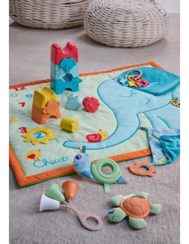 Sonaglio Tulipano Chicco - Gioco per Neonati in Plastica Riciclata e Bioplastica, 3-18 Mesi