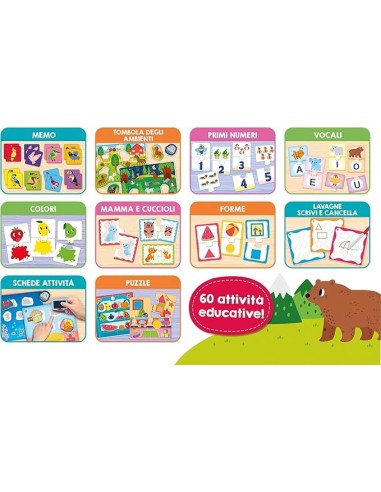 Carotina Baby 60 Giochi - Puzzle, Tombola e Logica per Bambini