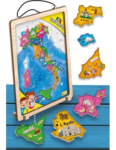 I'm a Genius Italia Supermagnetica - Puzzle di Legno con Regioni Magnetiche