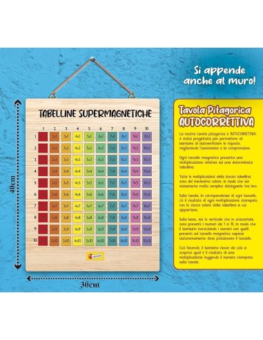 I'm a Genius Tabelline Supermagnetiche - Tavola Pitagorica in Legno