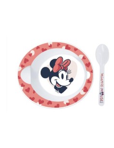 MINNIE ST10778 PIATTO+CUCCHIAIO PER MICROONDE