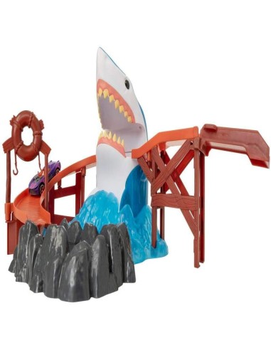Teamsterz Pista da Corsa Shark Bite con Macchinina Cambio Colore | Gioco di Velocità