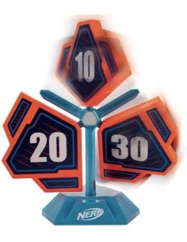 NERF Hit Spin Target - Bersaglio con 3 Pannelli Rotanti e Illuminazione al Buio
