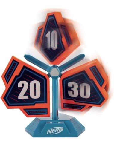 NERF Hit Spin Target - Bersaglio con 3 Pannelli Rotanti e Illuminazione al Buio